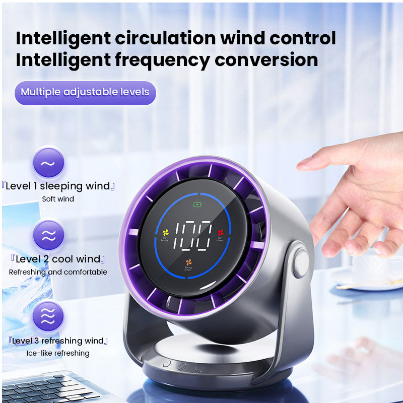 2025 New 100-Speed High - Speed Circulating Fan for Home. 6 - Inch Charging Digital Display, Turbo de Escritorio Electric Fan