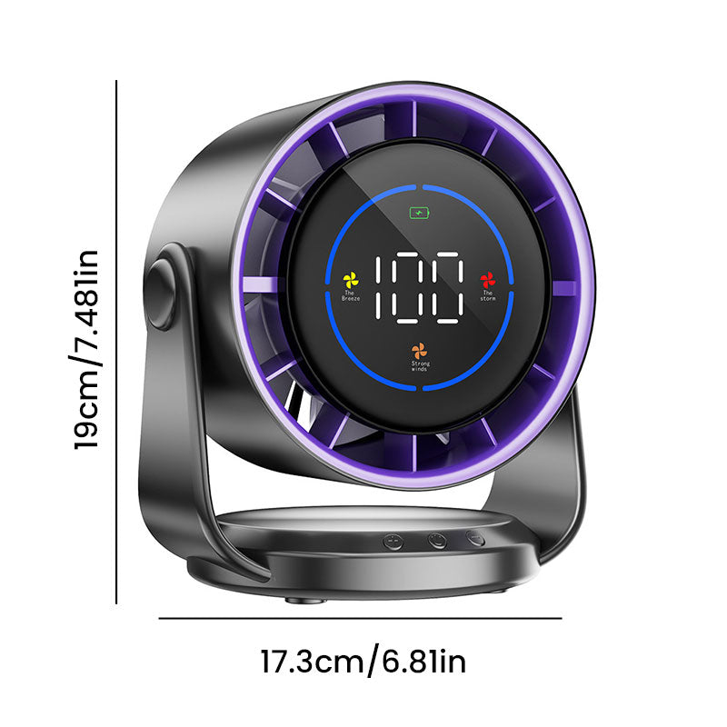 2025 New 100-Speed High - Speed Circulating Fan for Home. 6 - Inch Charging Digital Display, Turbo de Escritorio Electric Fan