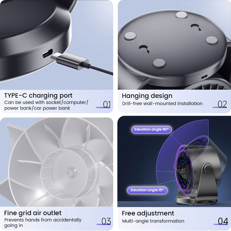 2025 New 100-Speed High - Speed Circulating Fan for Home. 6 - Inch Charging Digital Display, Turbo de Escritorio Electric Fan