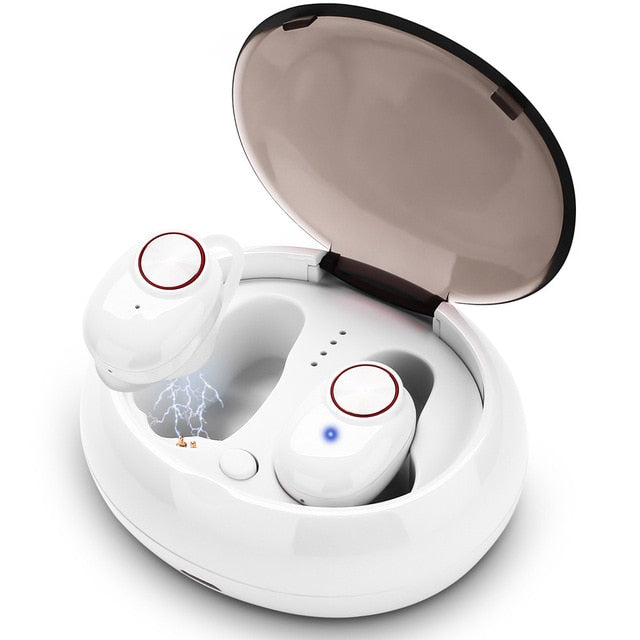 V5 TWS Bluetooth Headset True Wireless Earbus with QI-Enabled Wireless Charging Case IPX6 Waterproof Long Lasting 20