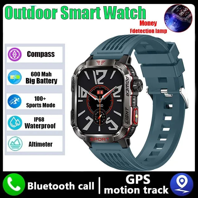GZYR 2.01" Screen Smart Watch Men Bluetooth Call 600 mAh Sports Waterproof Heart rate Blood Oxygen SmartWatch For Huawei Xiaomi