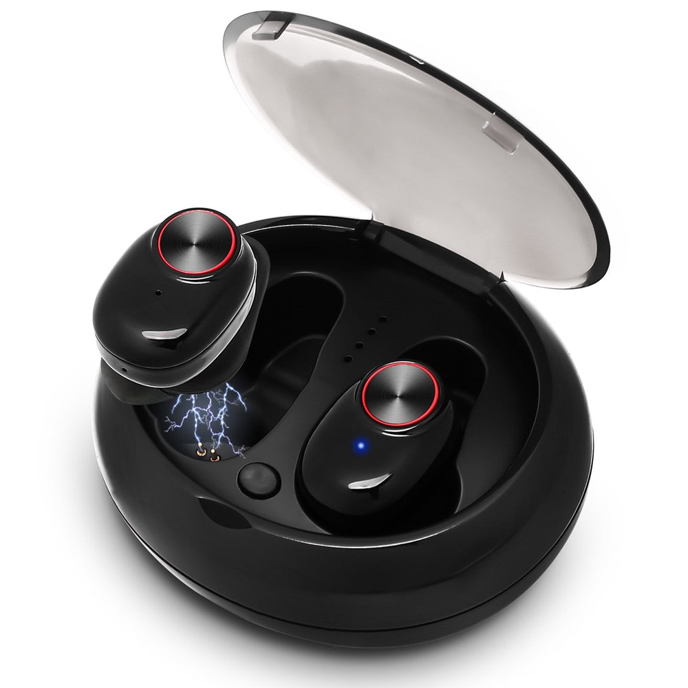 V5 TWS Bluetooth Headset True Wireless Earbus with QI-Enabled Wireless Charging Case IPX6 Waterproof Long Lasting 20