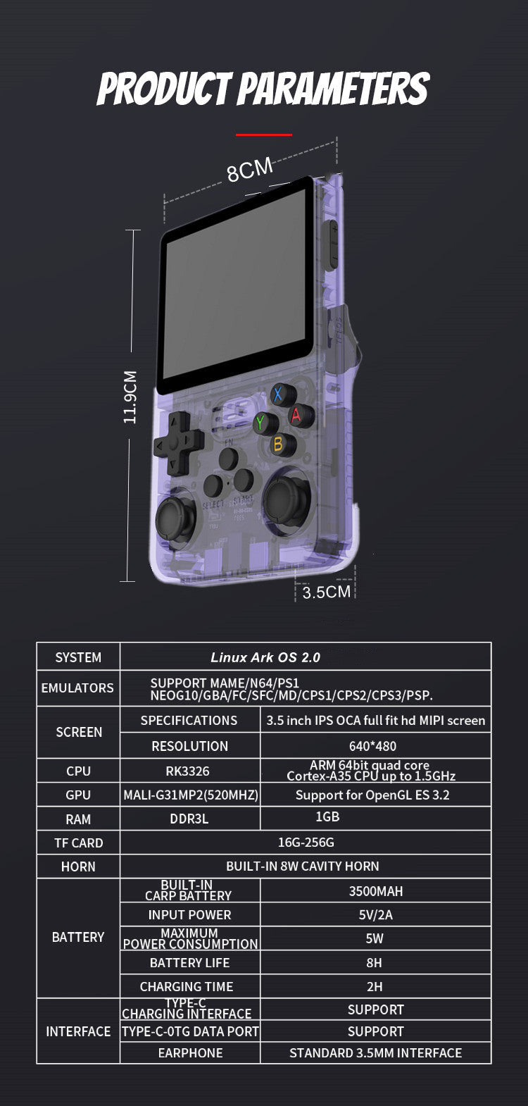 Consola Retro R36S Portátil con Joystick Integrado