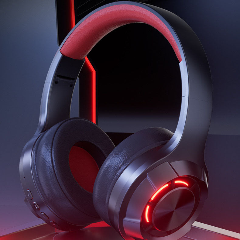 LED illuminated wireless Bluetooth headset for esports with ultra long battery life, Type-C computer headset