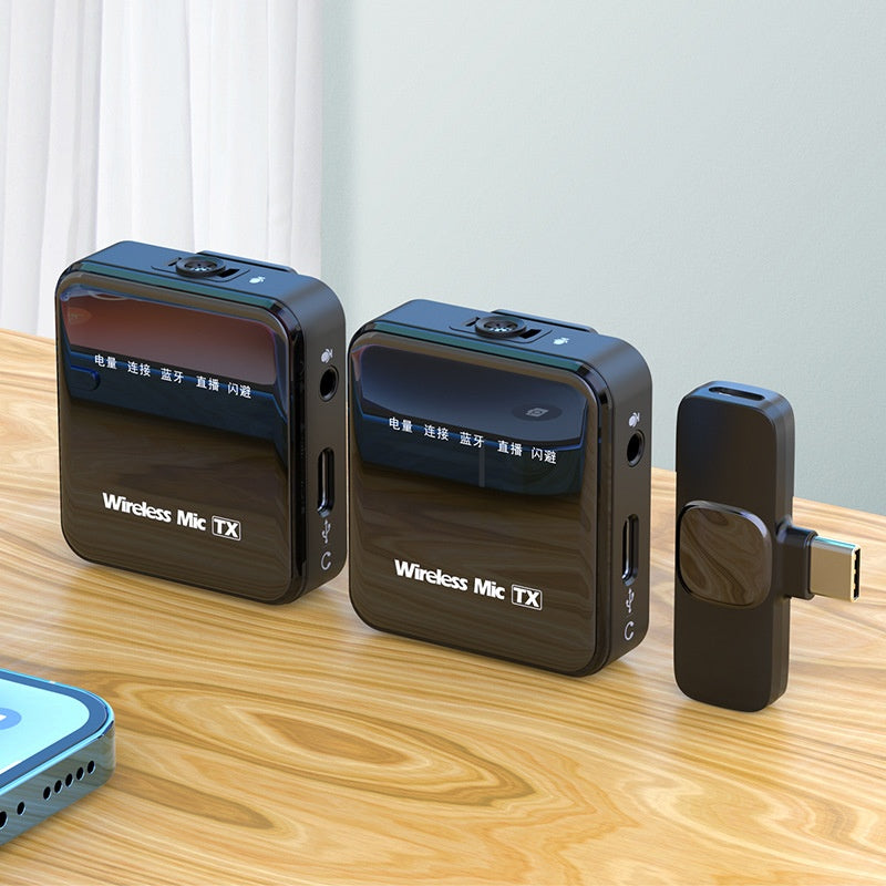 Wireless Lapel Microphone for Outdoor Computer Live Streaming Noise Reduction Universal Small Microphone