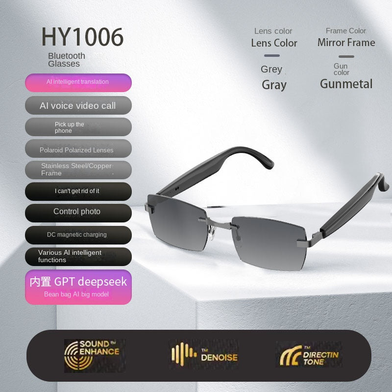 Bluetooth Smart AI Sunglasses Multi functional Real time Translation Headphones Call Listening to Music